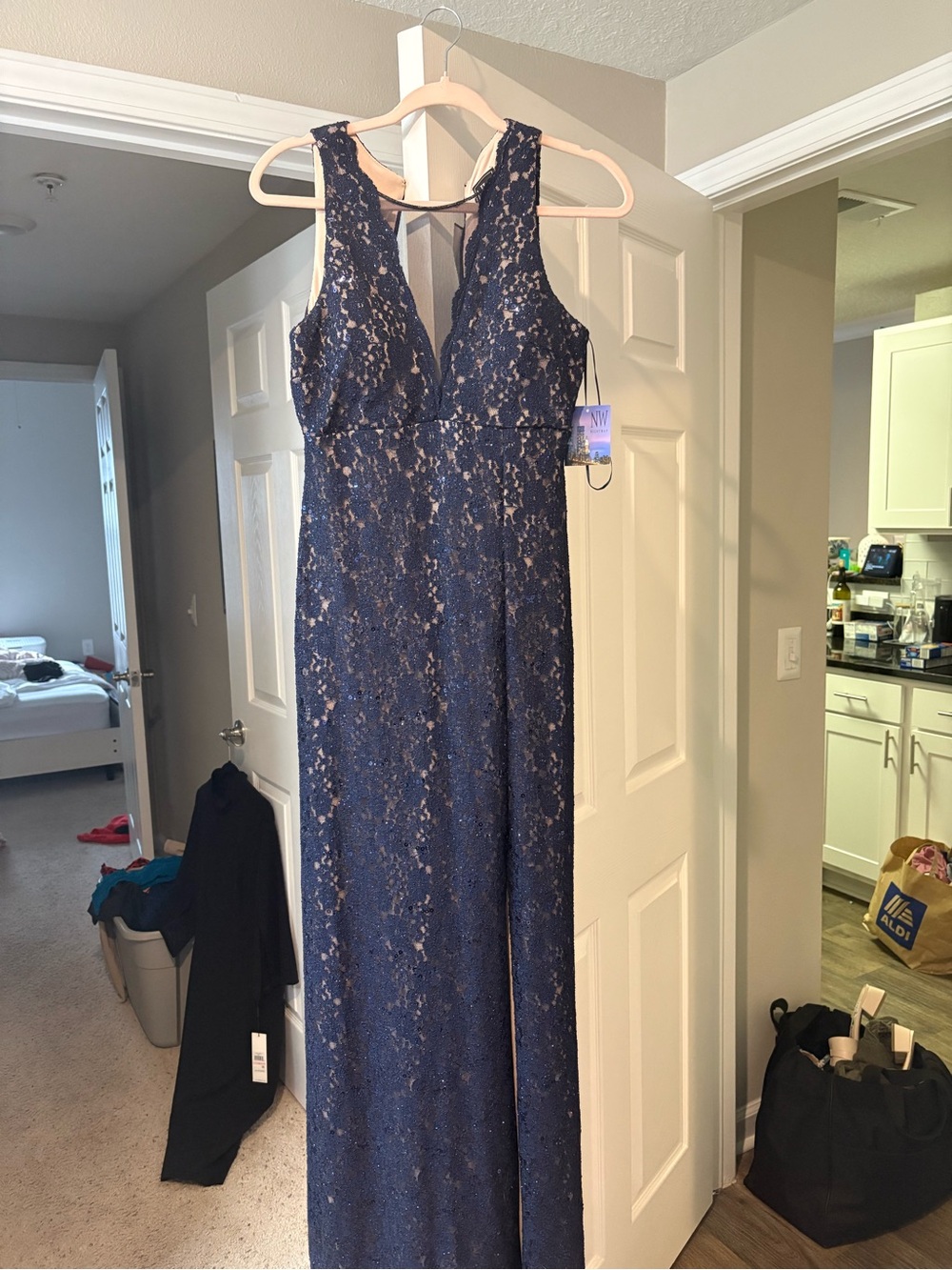 Navy blue prom dress